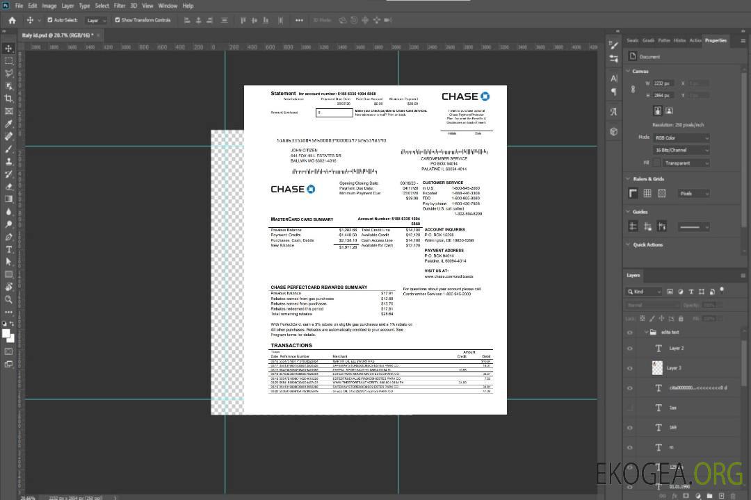 Relevé de carte Mastercard de la banque USA Chase, modèle facile à remplir au format Word et PDF template Relevé de carte Mastercard de la banque USA Chase, modèle facile à remplir au format Word et PDF template